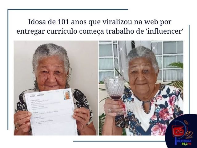 Idosa de 101 anos que viralizou na web por entregar currculo